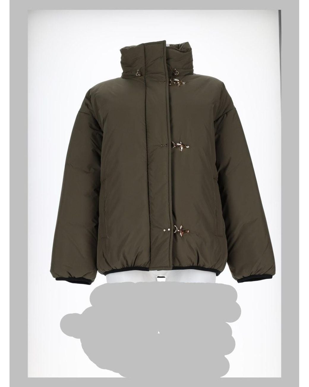Fay Green Bomber Jacket With Triple Hook Front