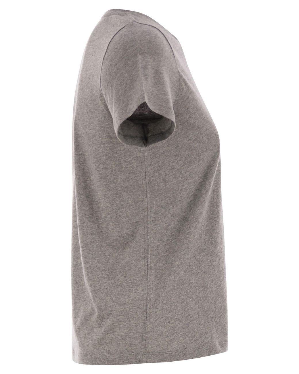 Majestic Gray Crew-Neck Short-Sleeved Cotton T-Shirt