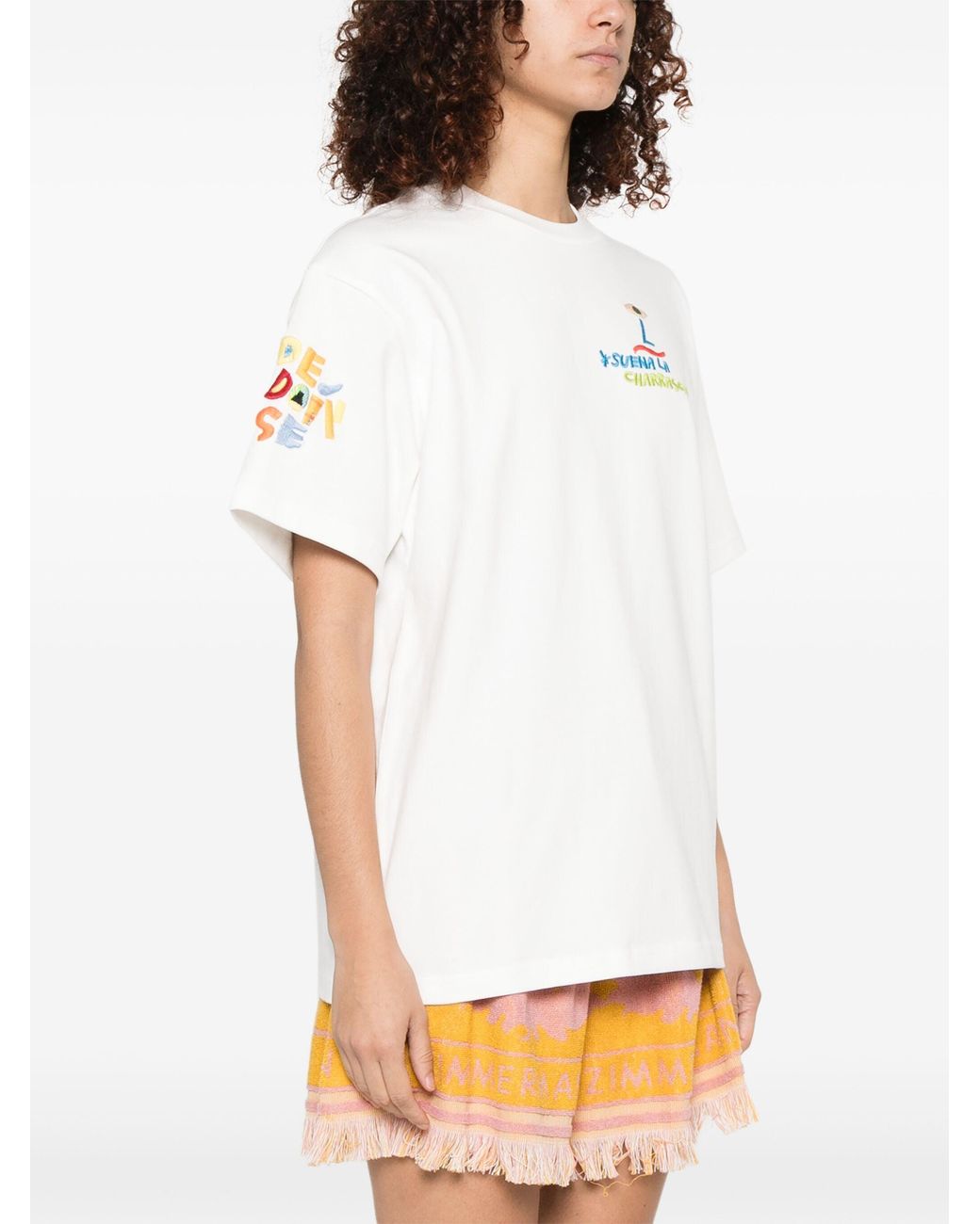 ALÉMAIS White Nadia Embroidered Tee