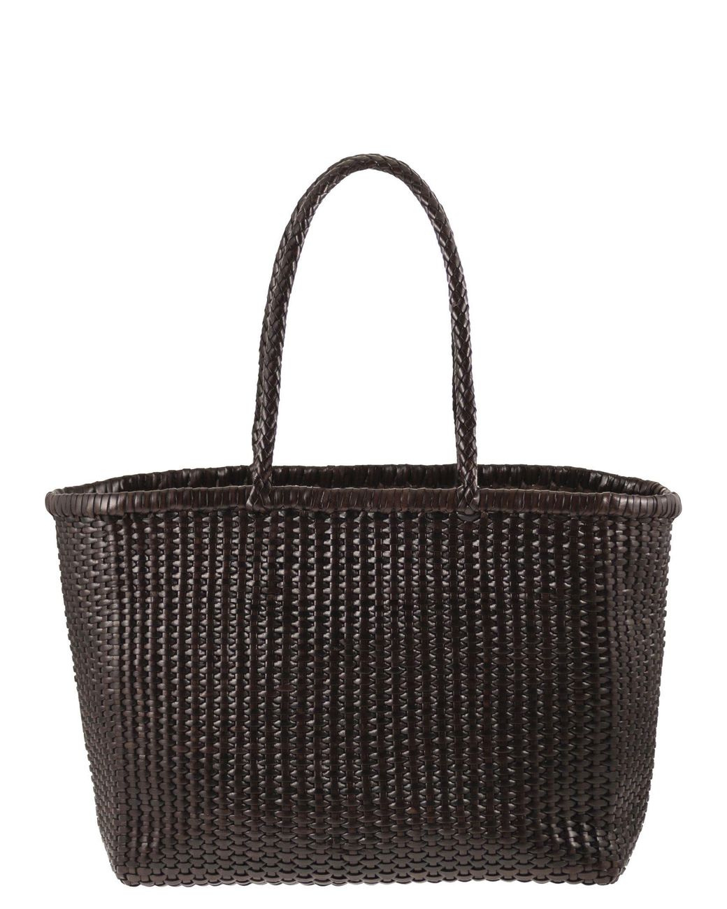 Dragon Black Weave Braided Leather Bag L