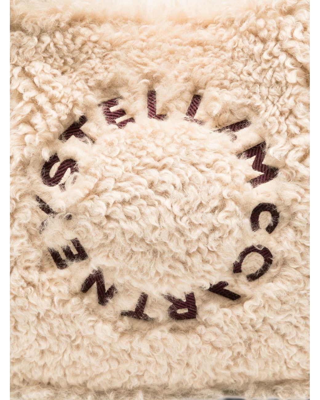Stella McCartney Natural Stella Logo Shearling Tote
