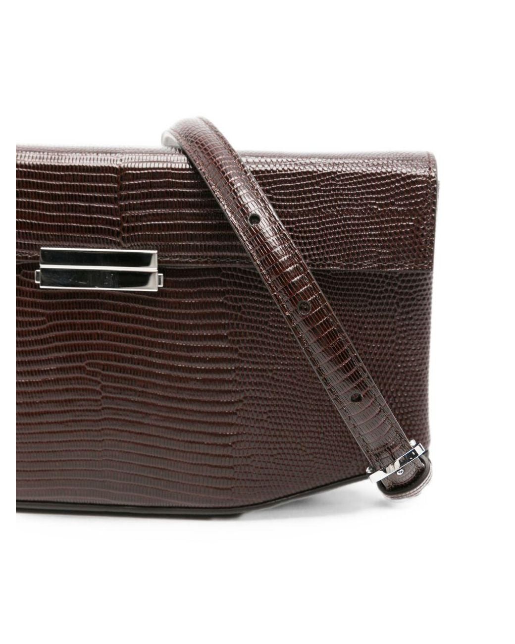 Totême Brown Clip Leather Shoulder Bag
