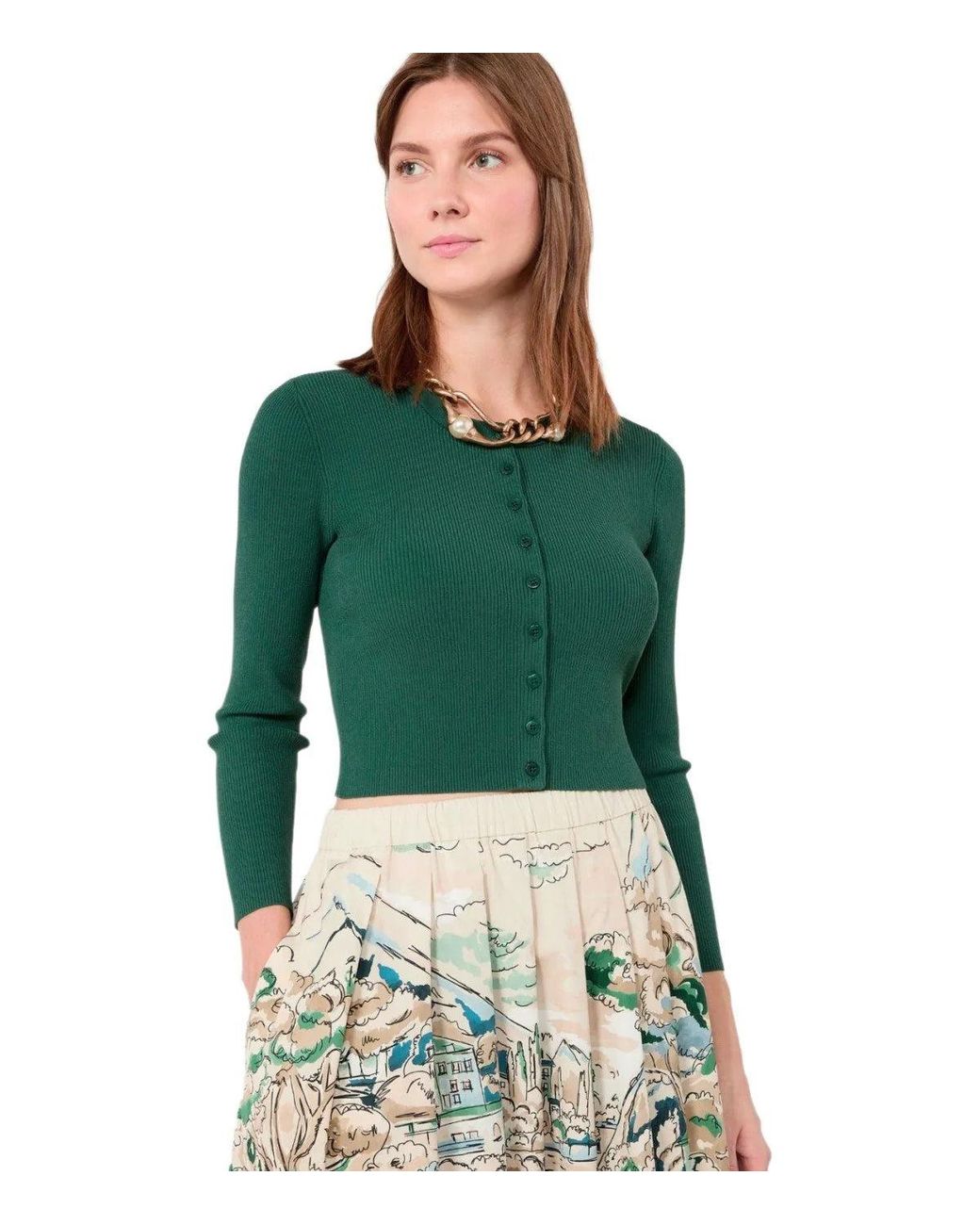Weekend by Maxmara Green Tennis Cardigan
