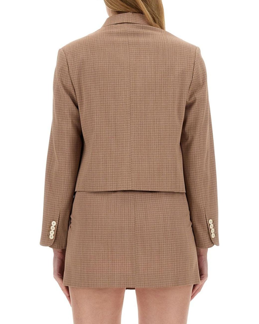 Alysi Brown Cropped Jacket
