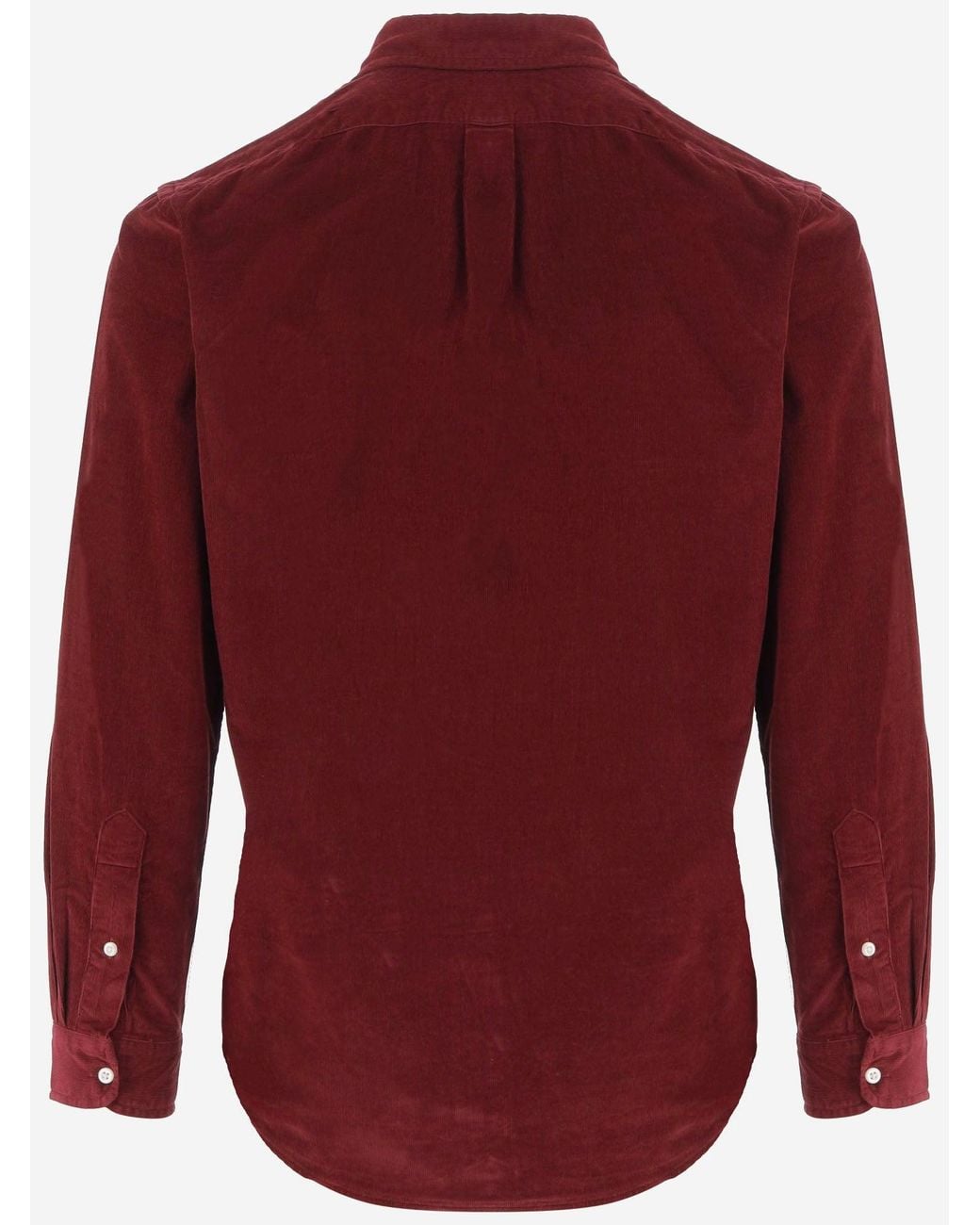Polo Ralph Lauren Red Ribbed Velvet Shirt