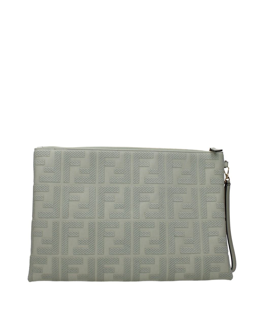 Fendi Gray Pochette Donna Tessuto Verde/Tè Verde