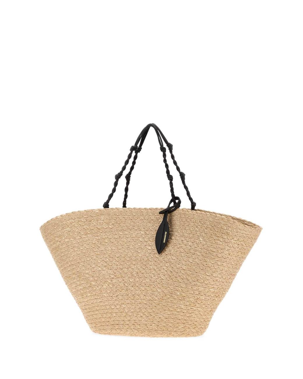 Jil Sander Natural Raffia Large Tangle Bucket Handbag