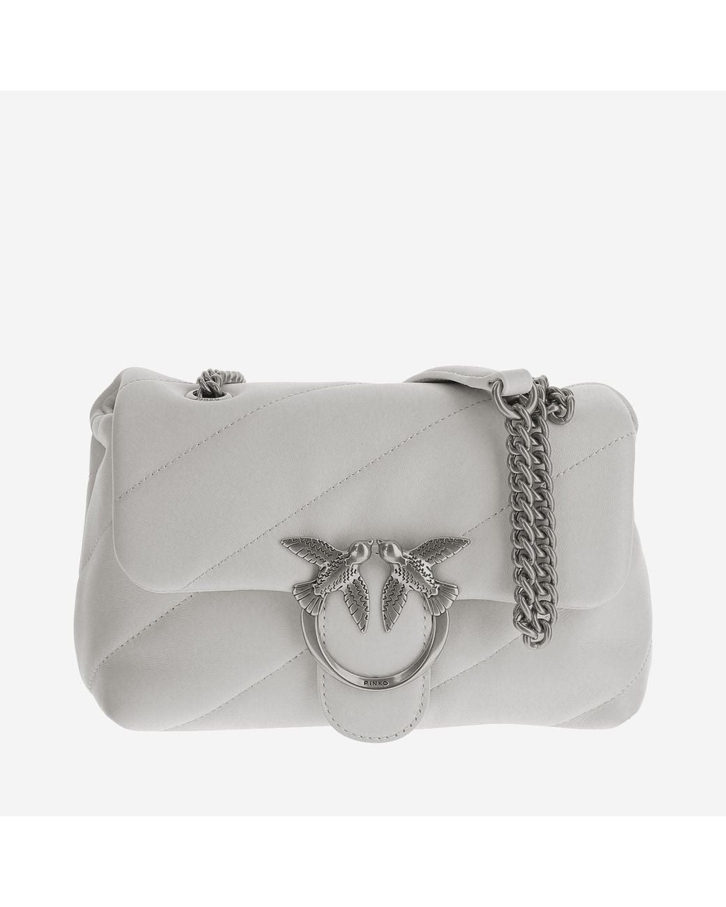Pinko Gray Love Mini Puff Bag