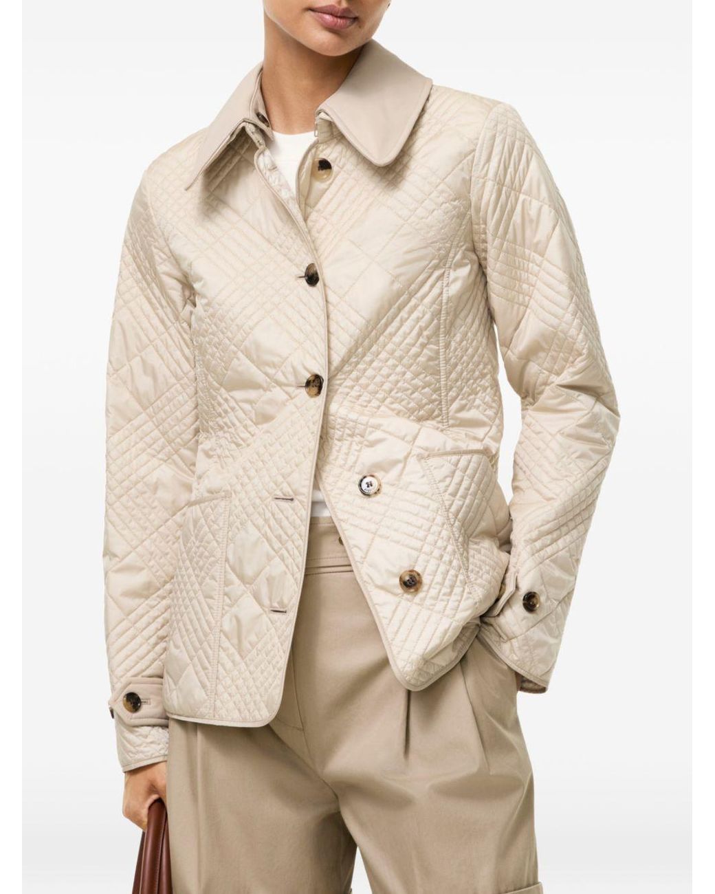 Burberry Natural Quilted Nylon Fernleigh Jacket