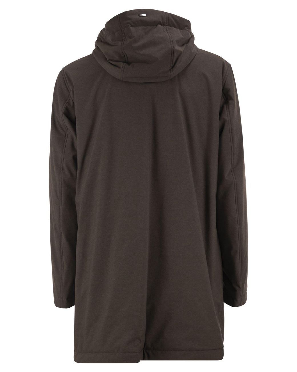 Herno Gray Lightweight Stretch Technical Parka With Hood