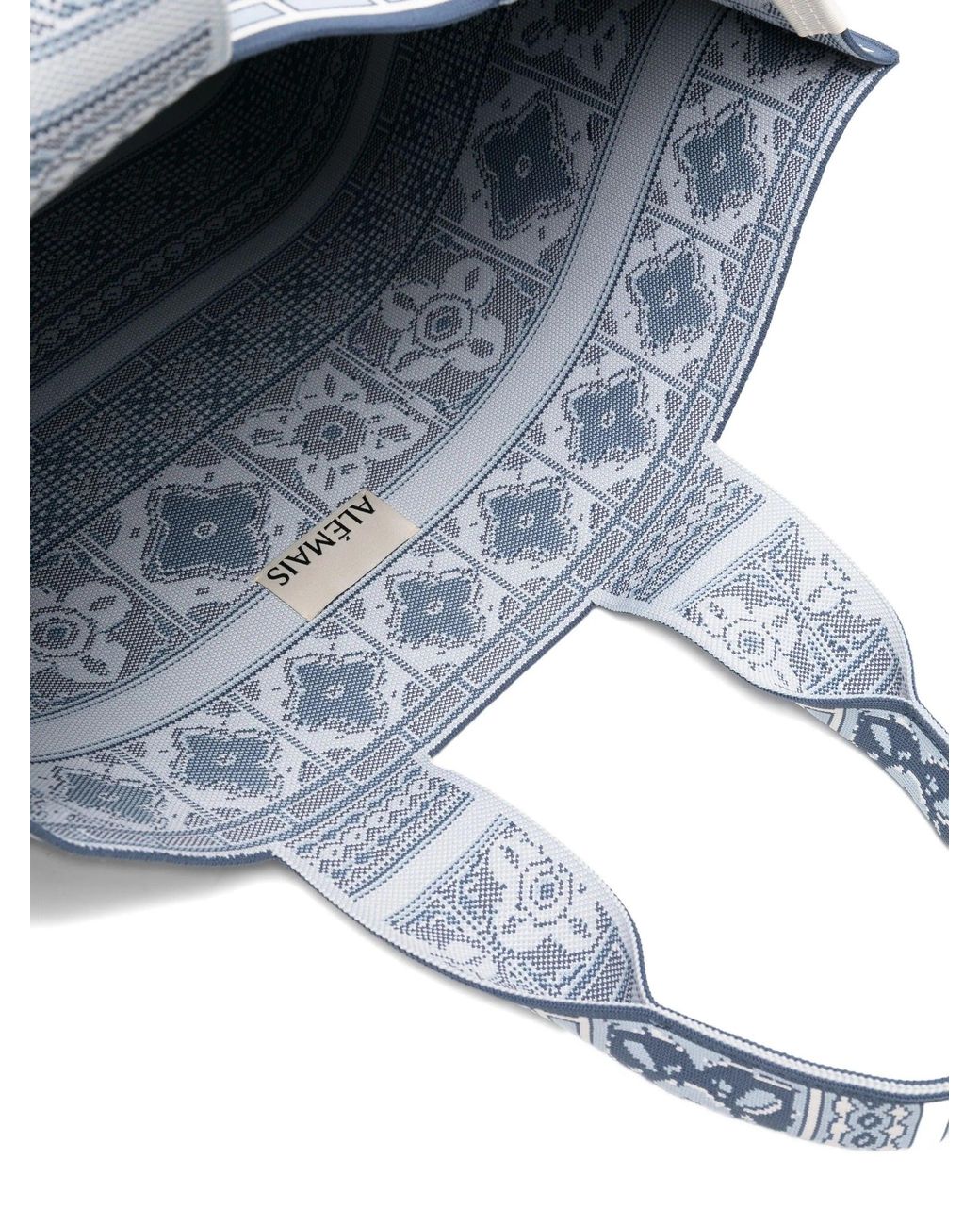 ALÉMAIS Blue Villa Romantica Jacquard Maxi Tote