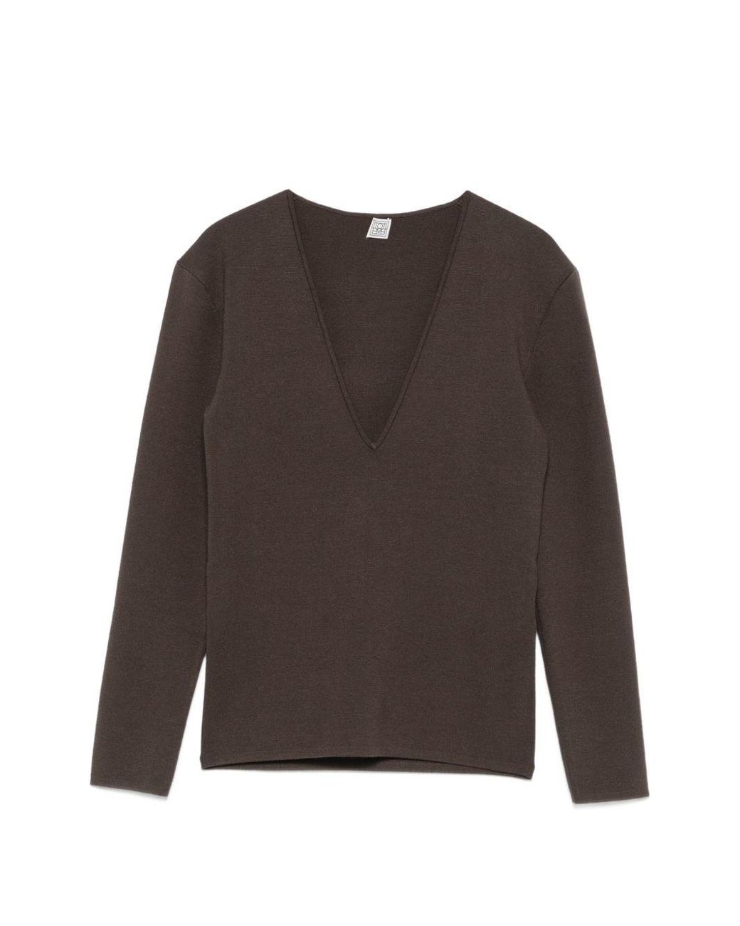 Totême Brown V Necked Sweater