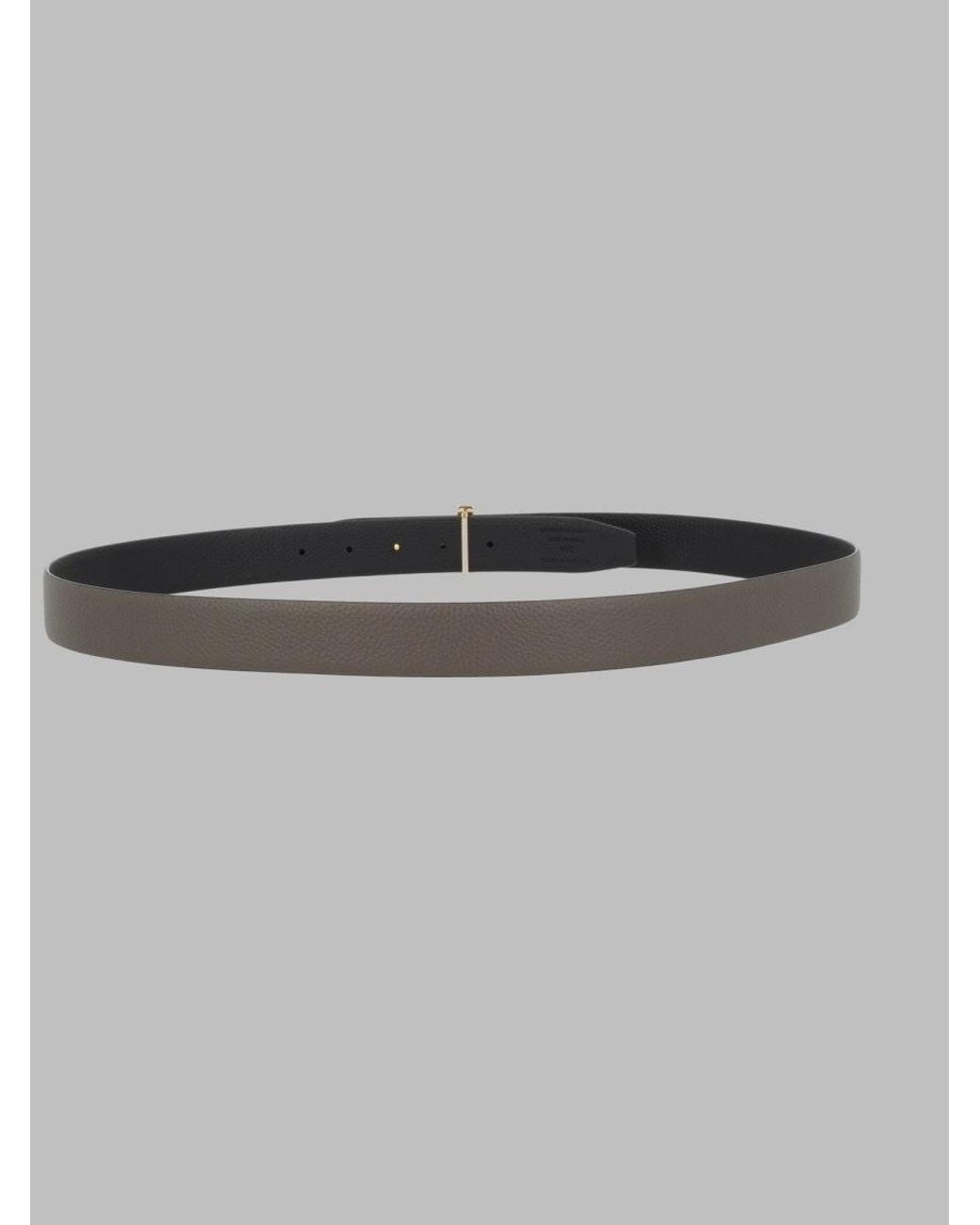 Tom Ford Gray Belt T Icon Leather