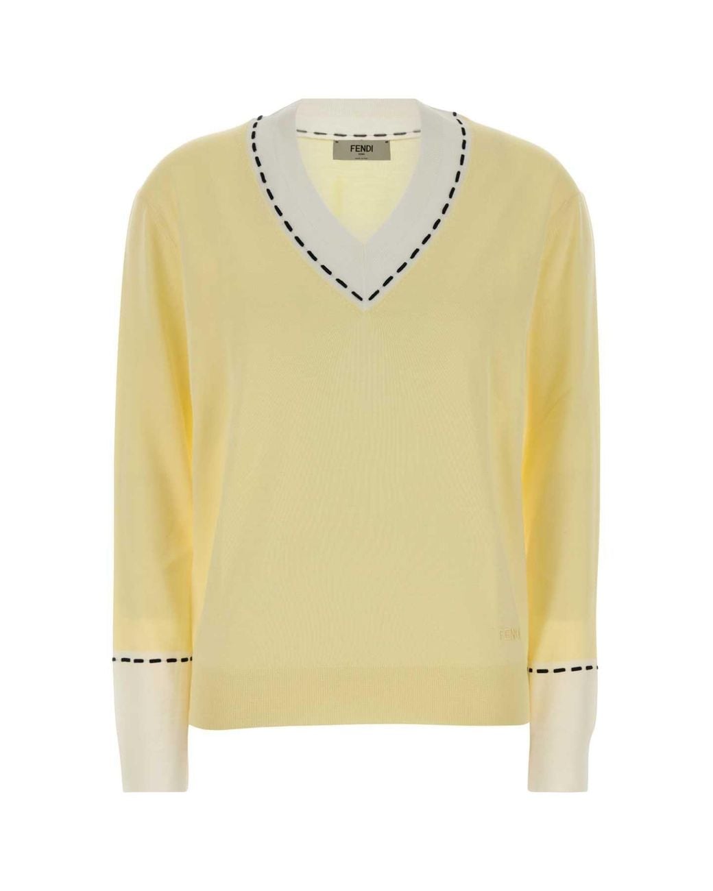Fendi Yellow Wool Blend Sweater