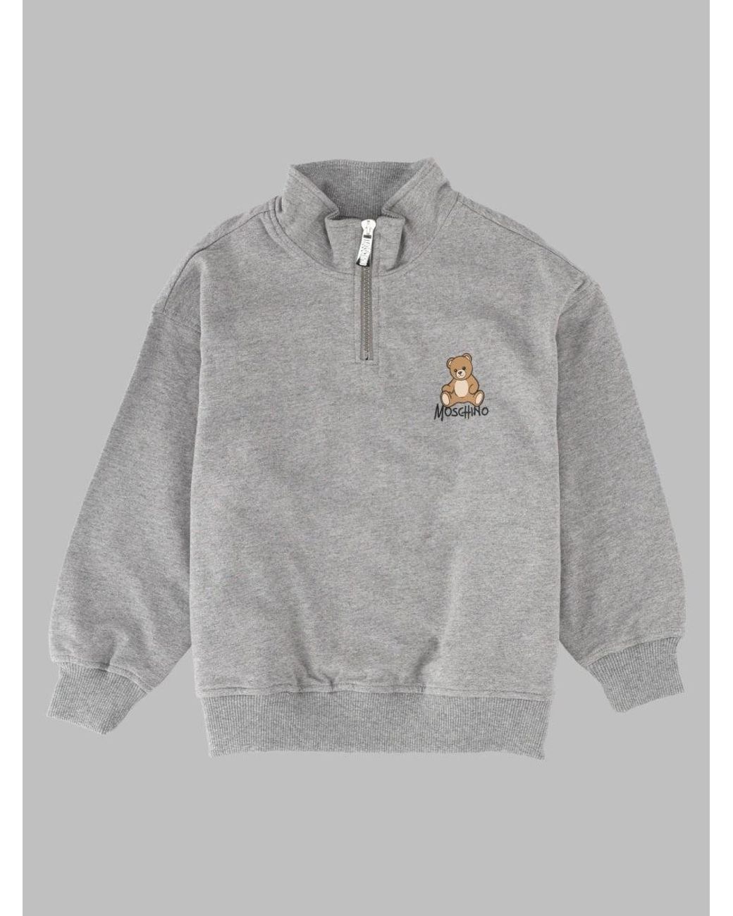 Moschino Gray Kids Zip-Front Sweatshirt