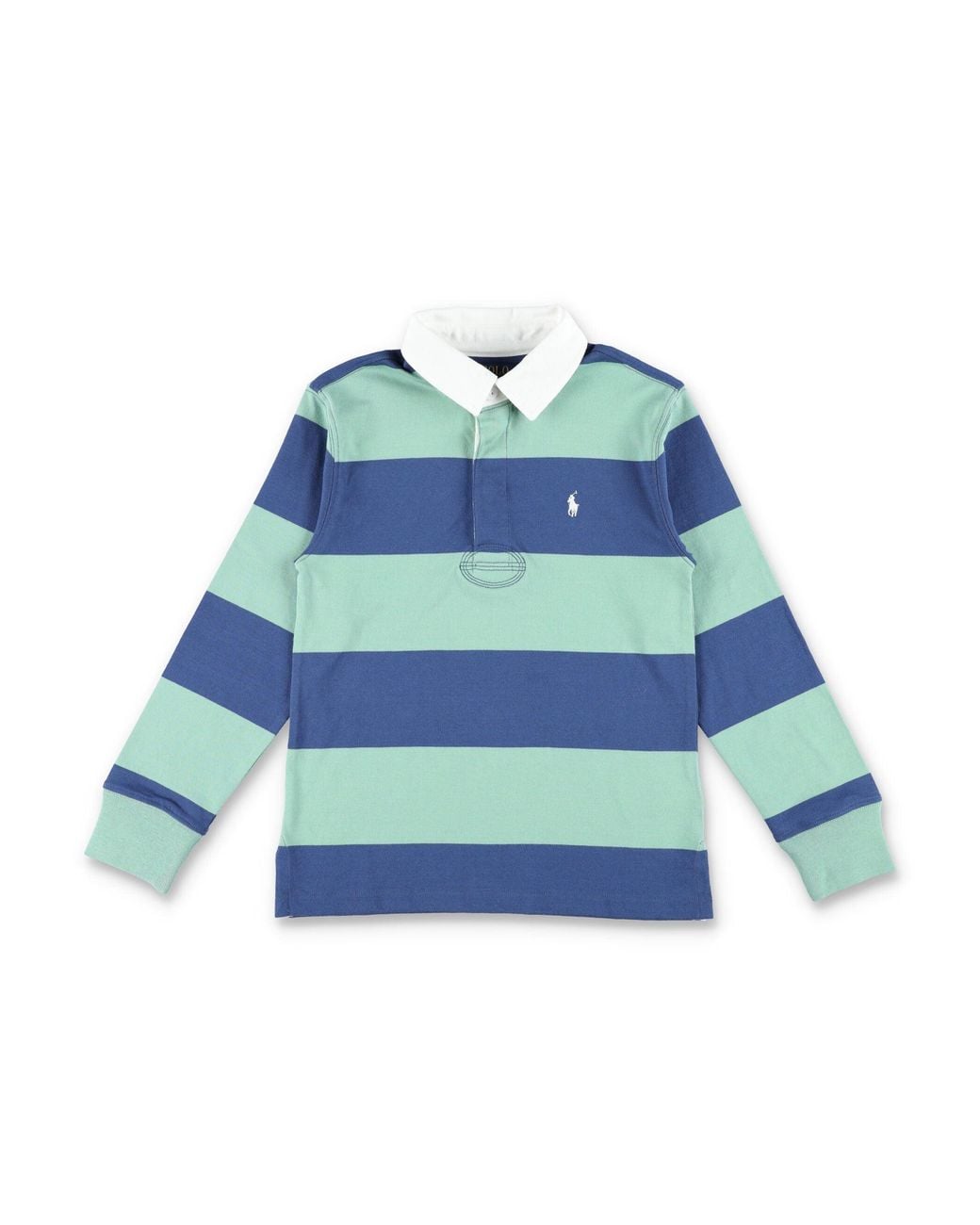 Polo Ralph Lauren Blue Boys Striped Long Sleeve Rugby Shirt