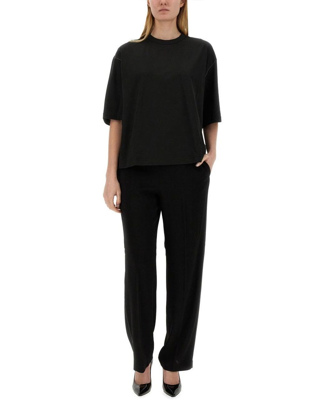 Fabiana Filippi Black Elegant Viscose Pants