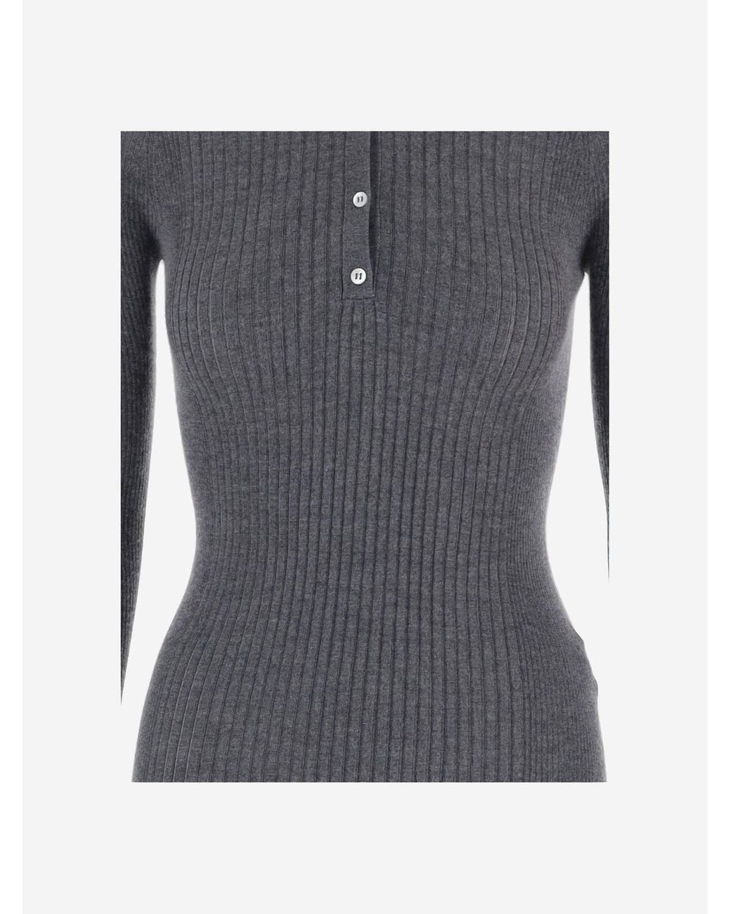 Sa Su Phi Blue Long Sleeved Cashmere And Silk Polo Shirt