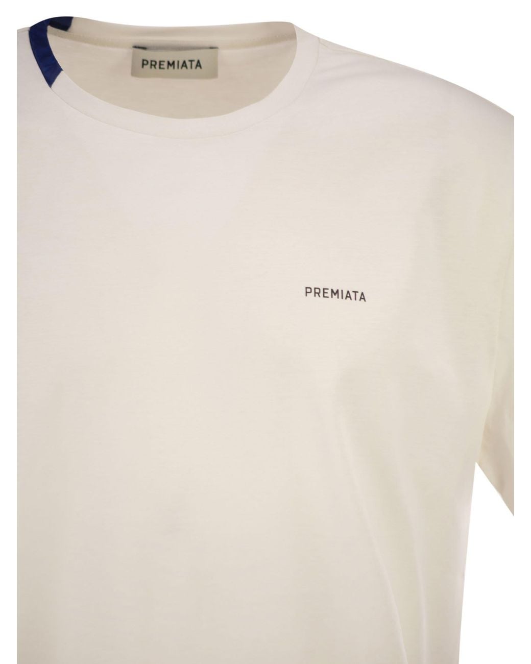 Premiata White Cotton T-Shirt With Technical Detail And Logo for men