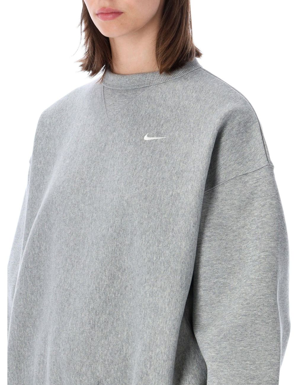 Nike Gray Oversized Fleece Sweatshirt