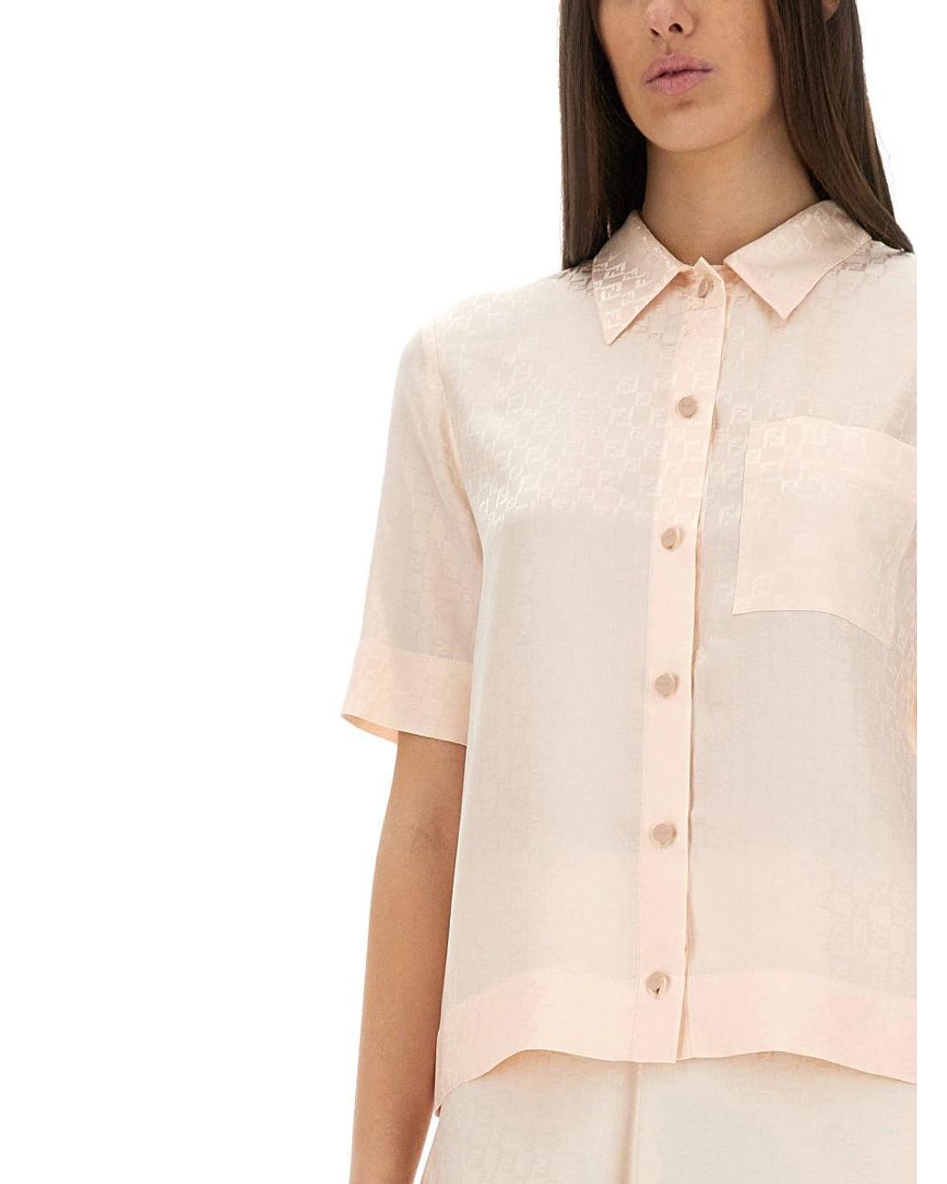 Fendi Natural Ff Silk Shirt