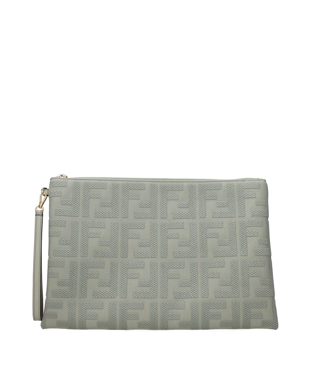 Fendi Gray Pochette Donna Tessuto Verde/Tè Verde