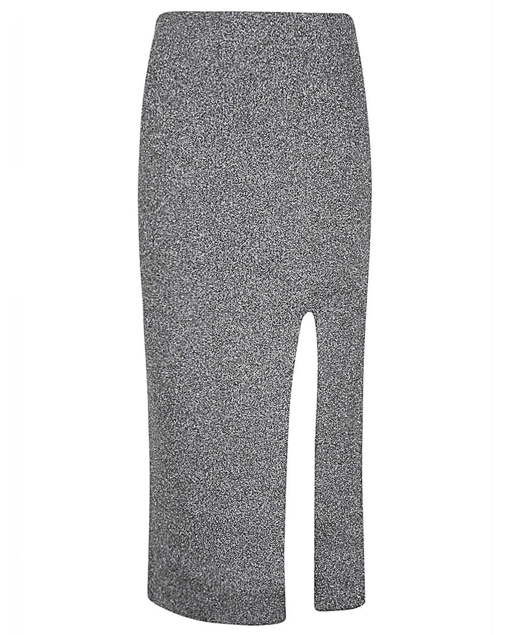 Circus Hotel Gray Viscose Midi Skirt