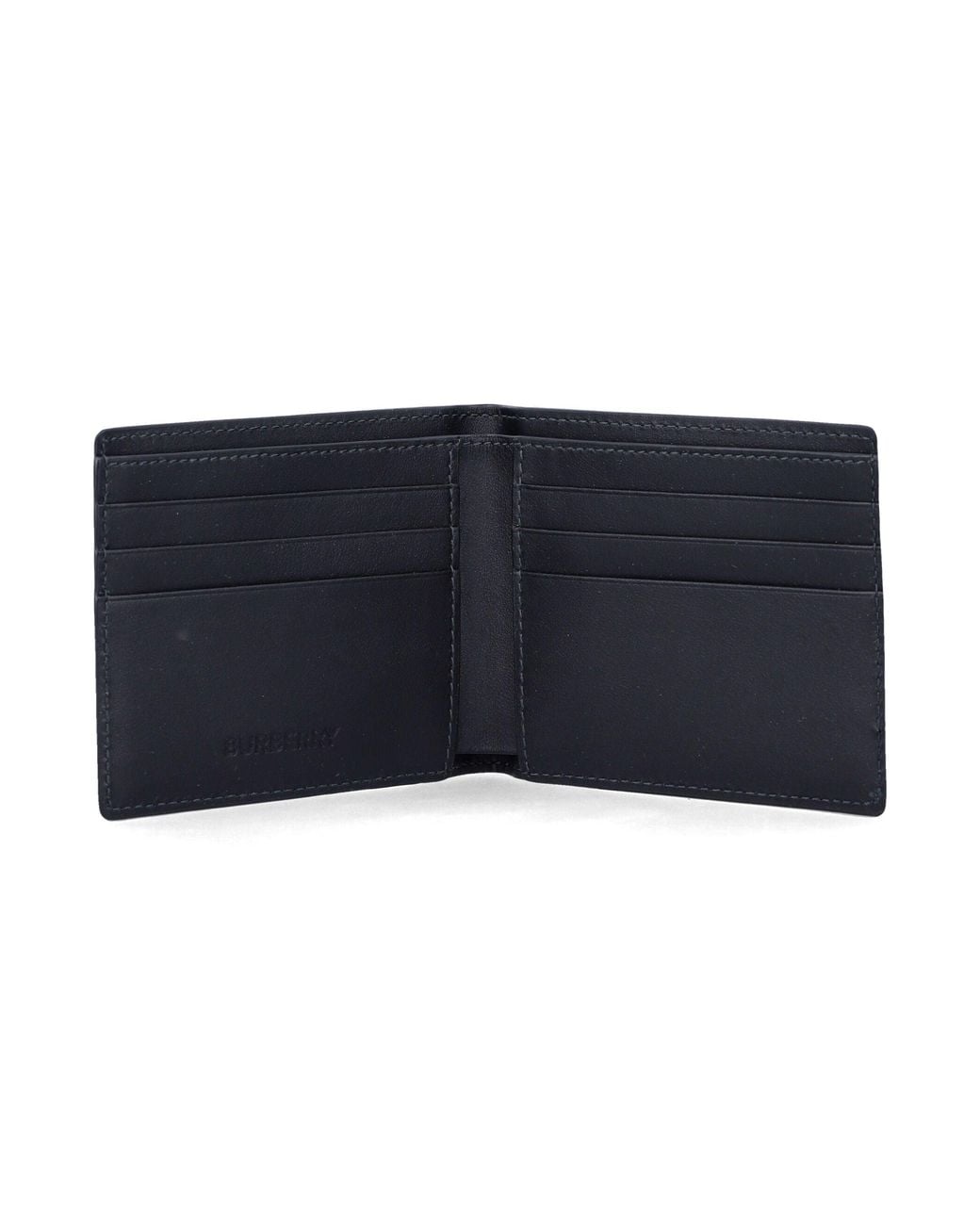 Burberry Blue Check Bifold Wallet, 8.5 Cm X 10.8 Cm for men