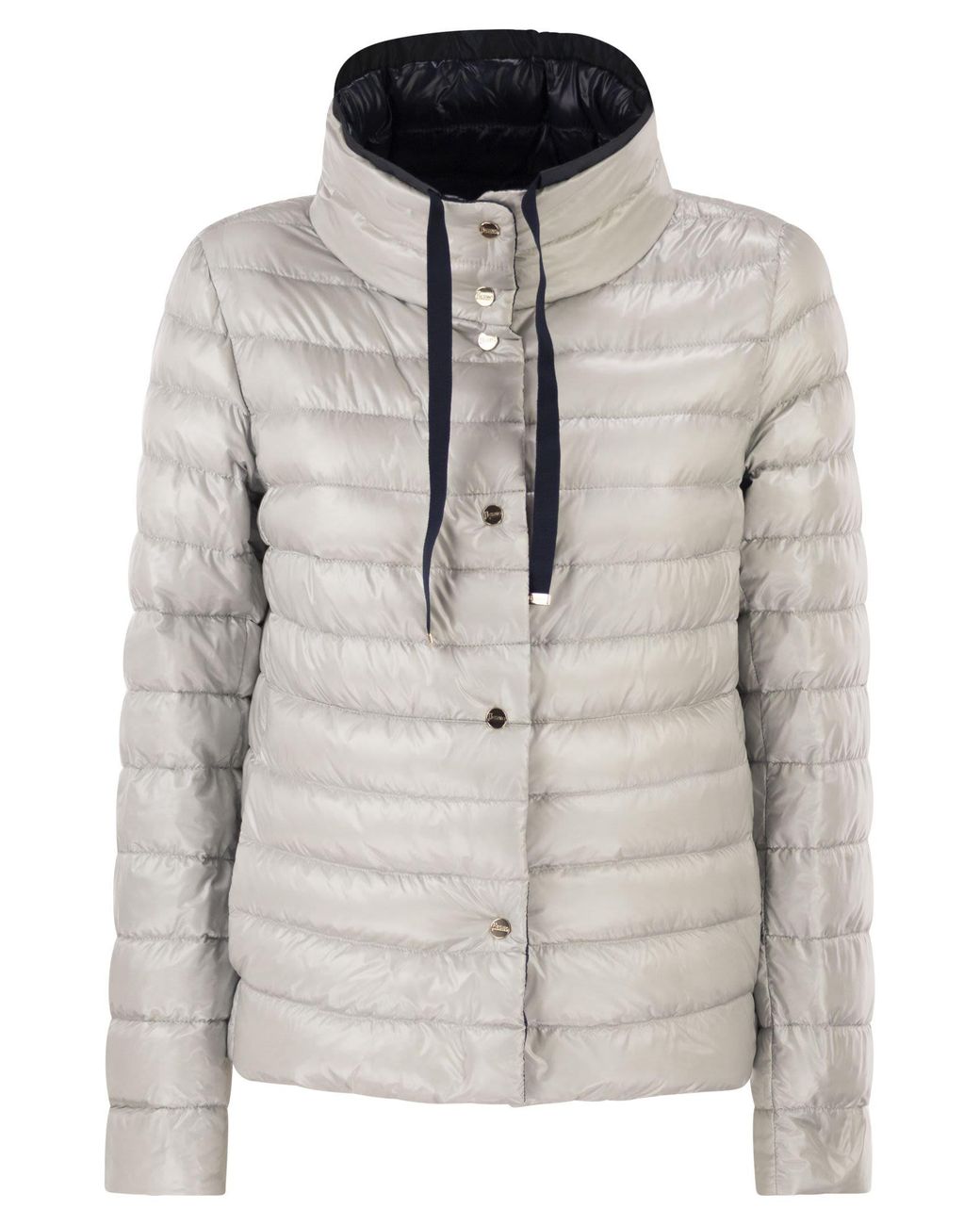Herno Black Reversible Ultra-Light Nylon Down Jacket With Funnel Neck