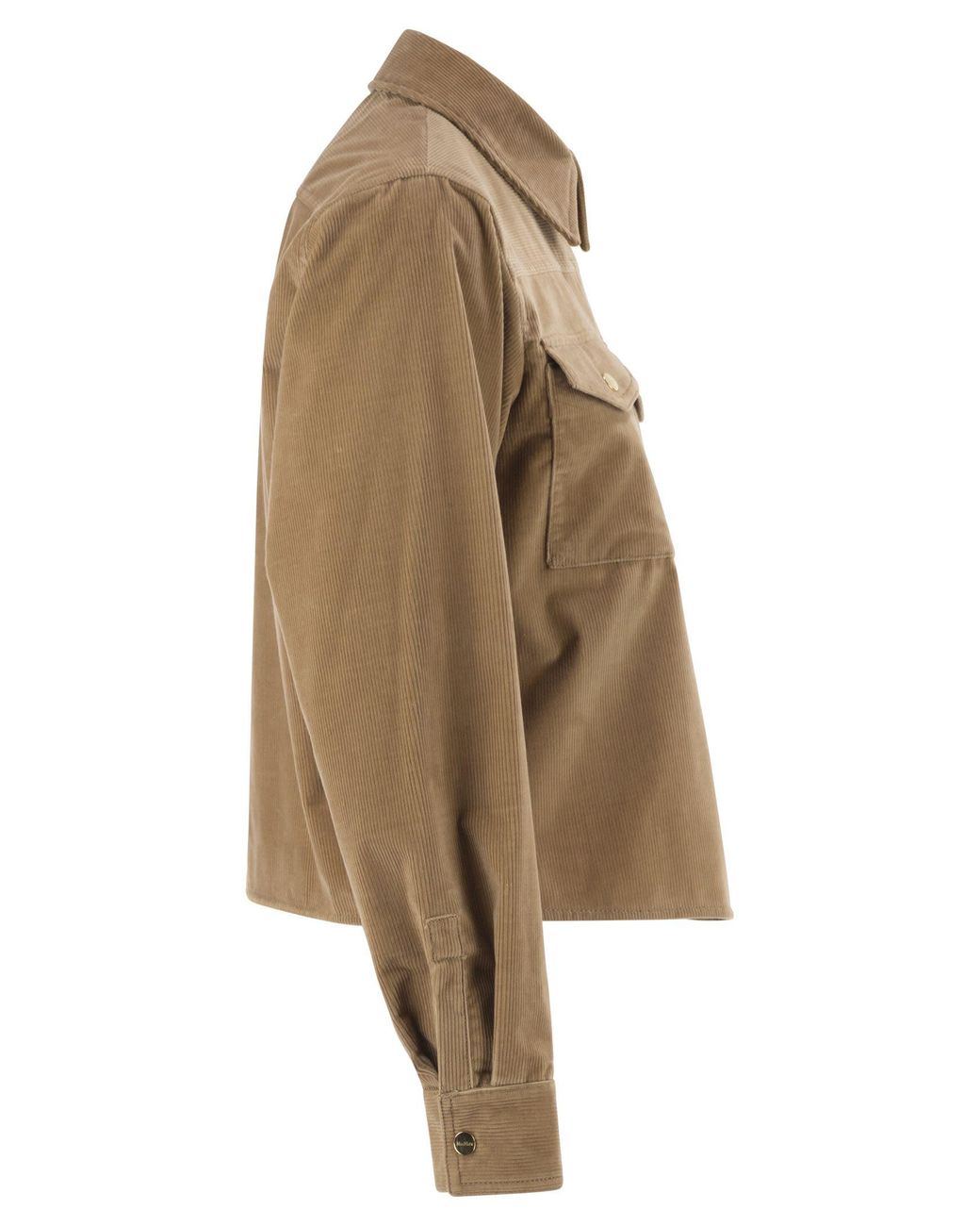Max Mara Green Maxmara Studio Mstrivolo – Stretch Corduroy Shirt Jacket
