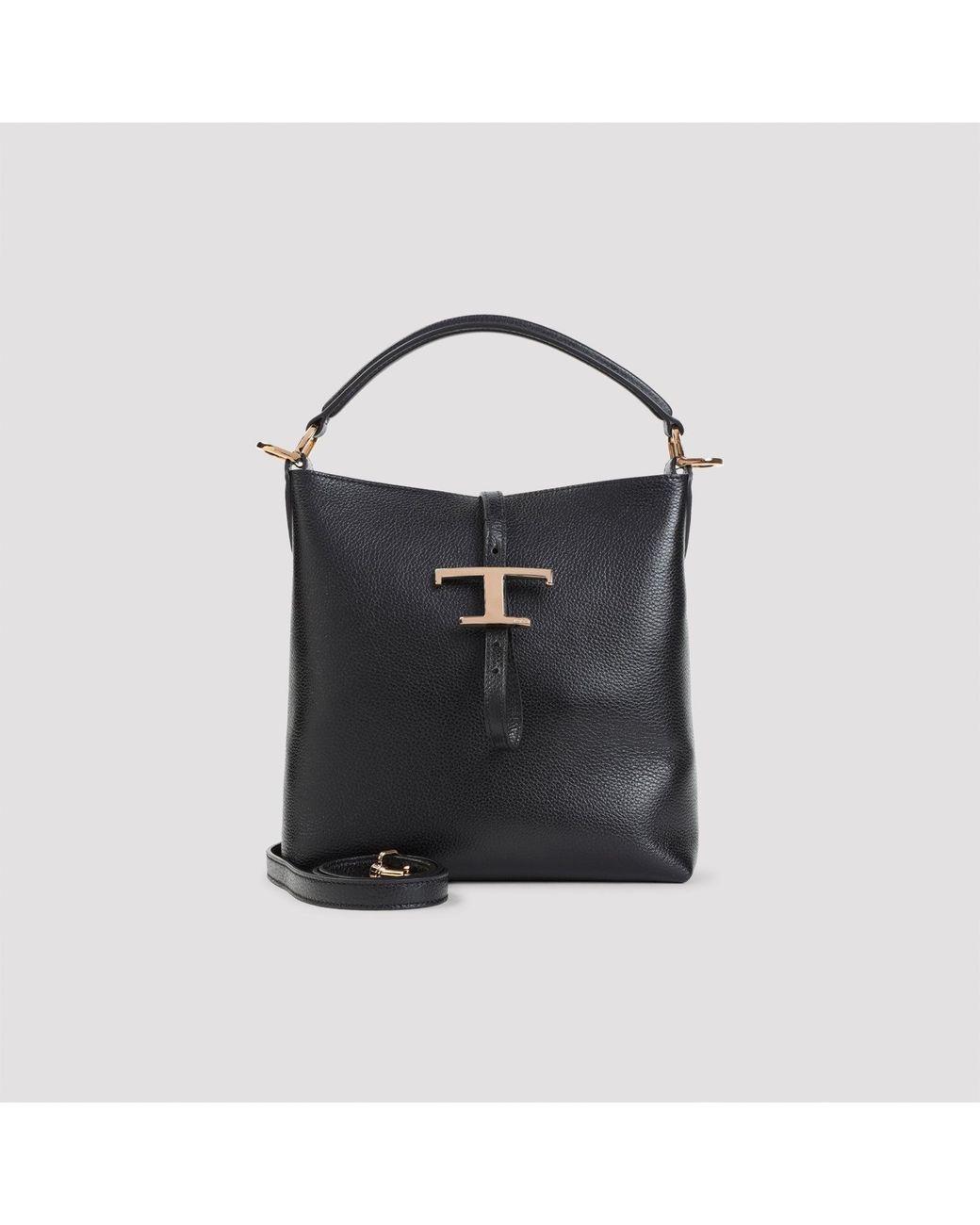 Tod's Black T Timeless Mini-Beuteltasche
