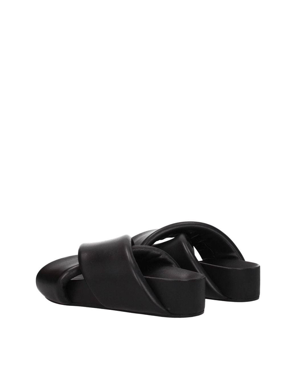 Jil Sander Black Platform Cross Strap Sandals
