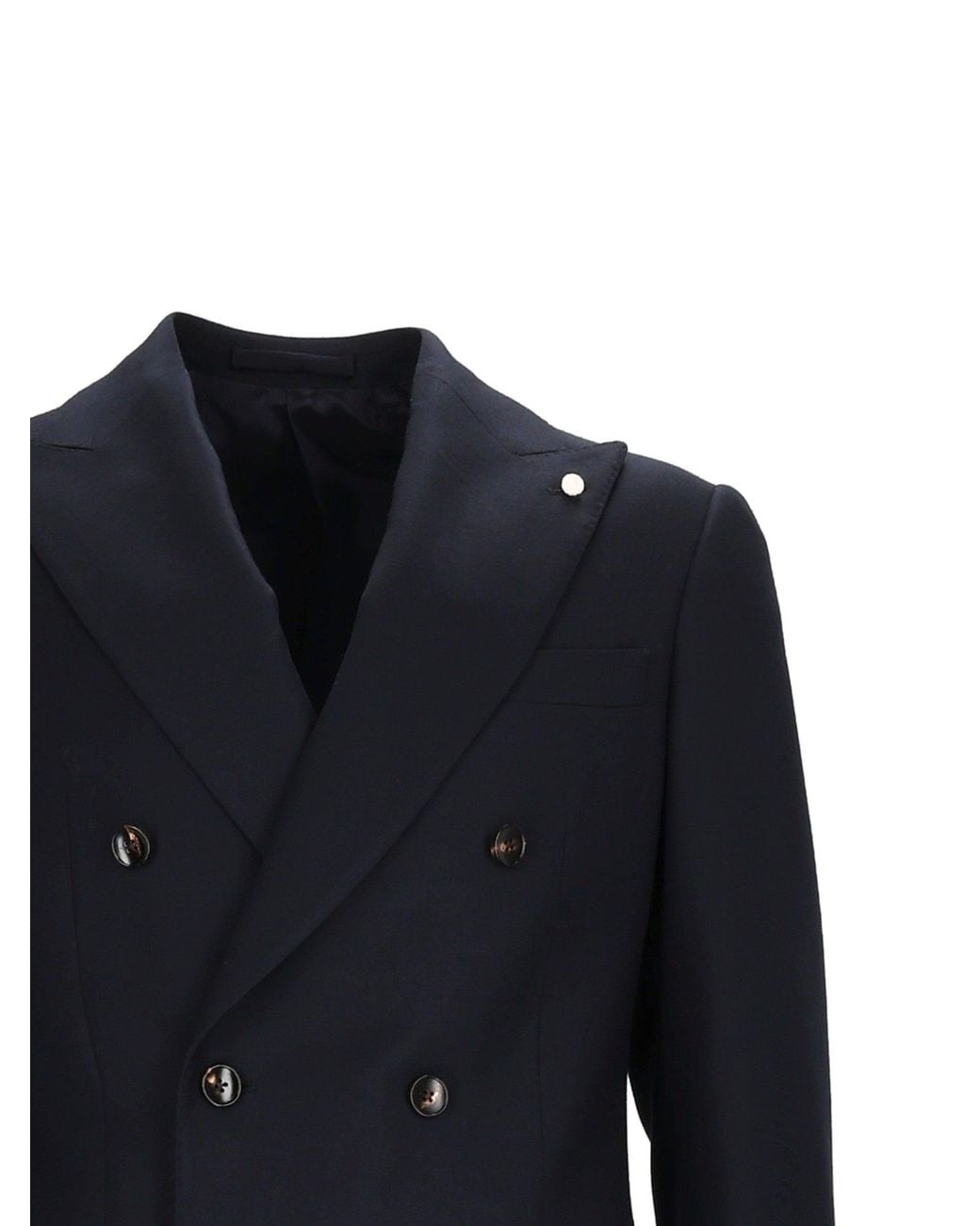 LUIGI BIANCHI SARTORIA Blue Drop 7 Double-Breasted Suit for men