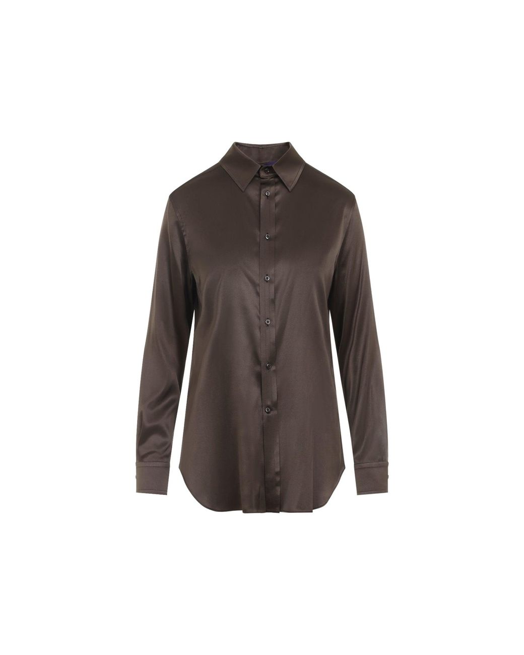 Ralph Lauren Brown Sycamore Cameron Silk Shirt