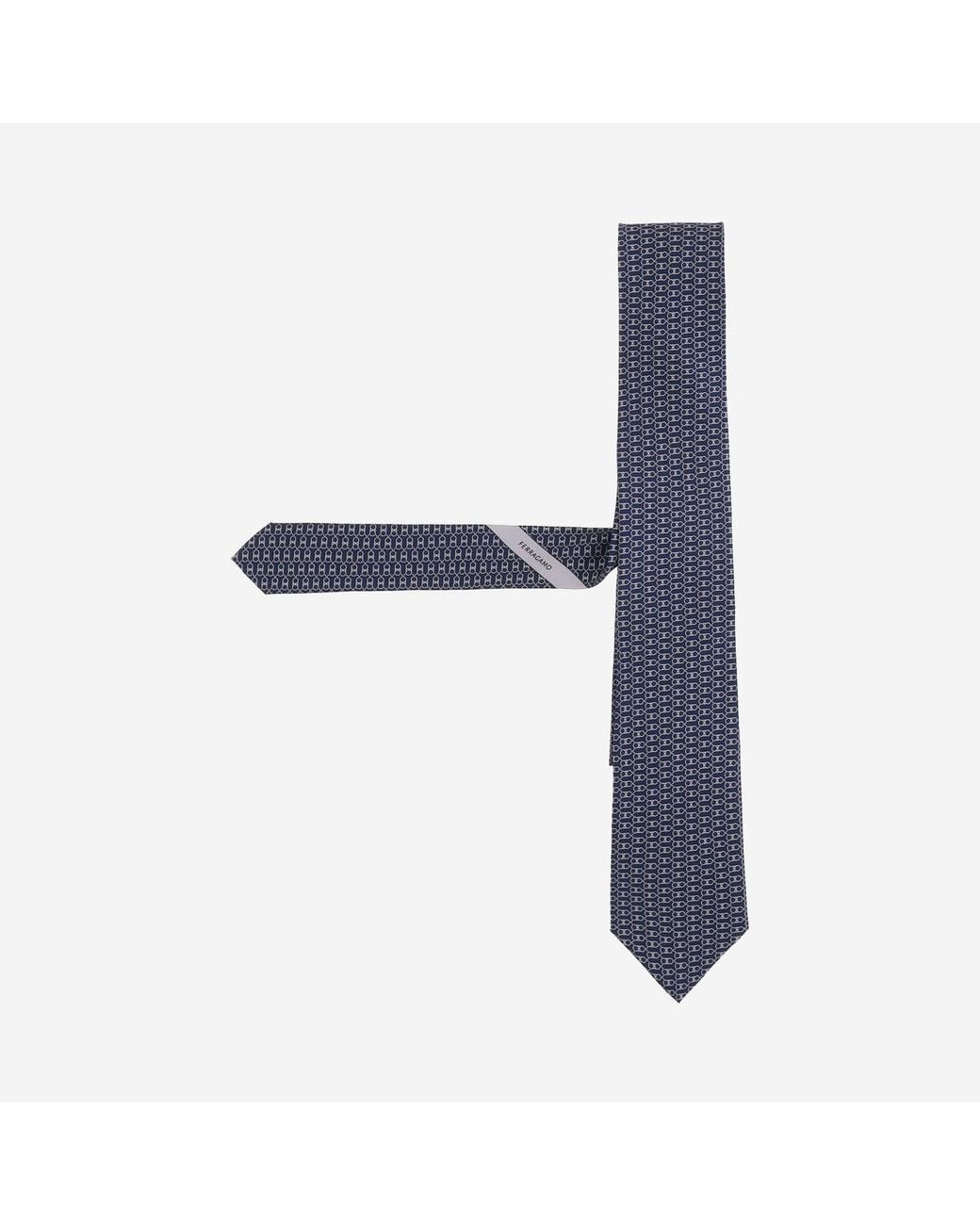 Ferragamo Blue Silk Tie Ties & Bow for men
