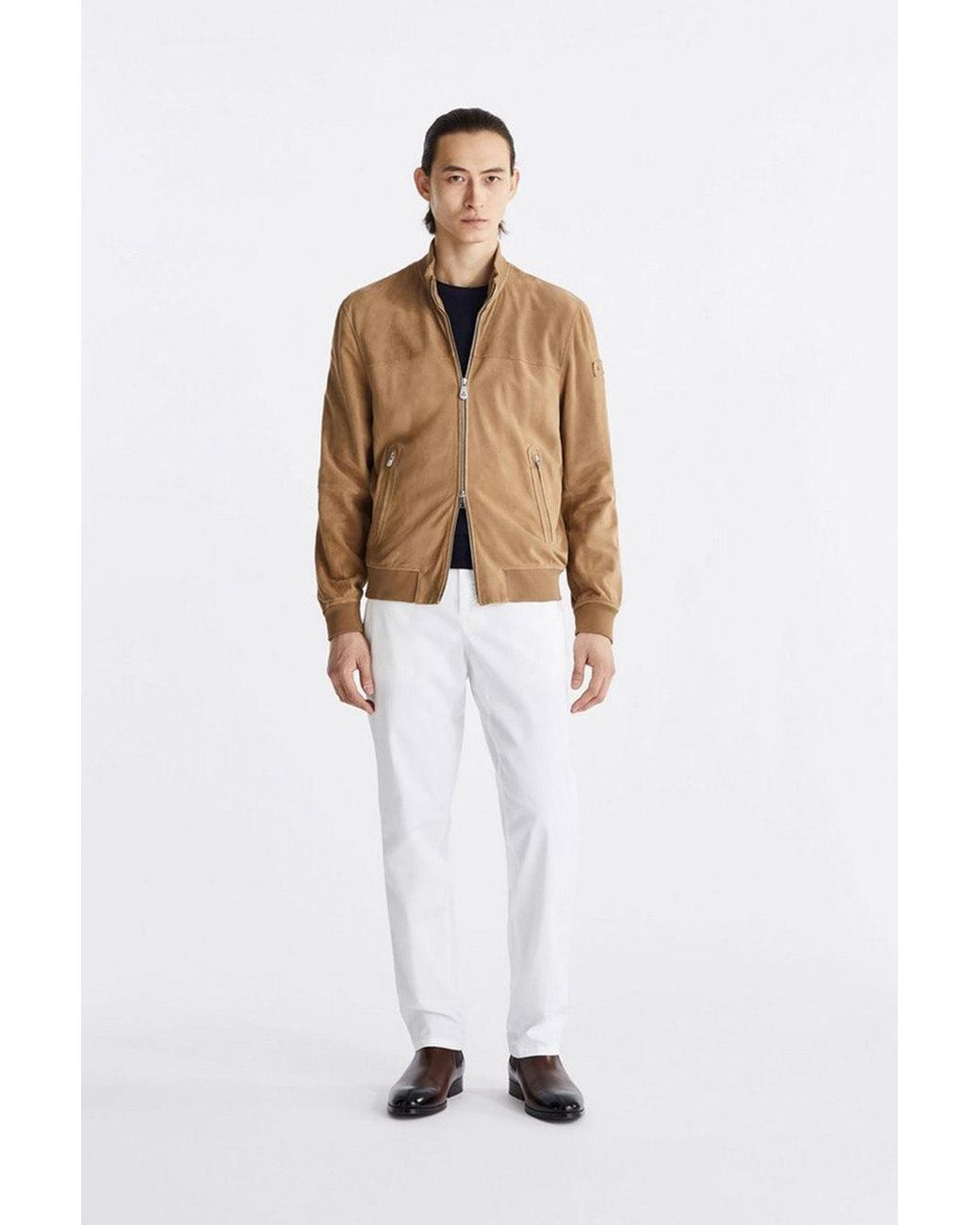 Peuterey Natural Nylon Zip-Up Bomber Jacket