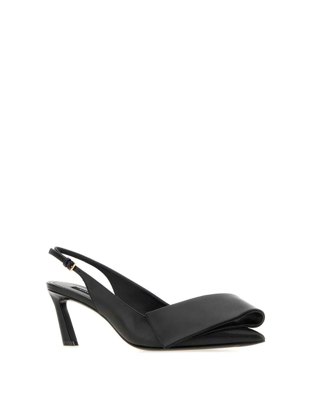 Givenchy Black Leather Twisted Ribbon Pumps