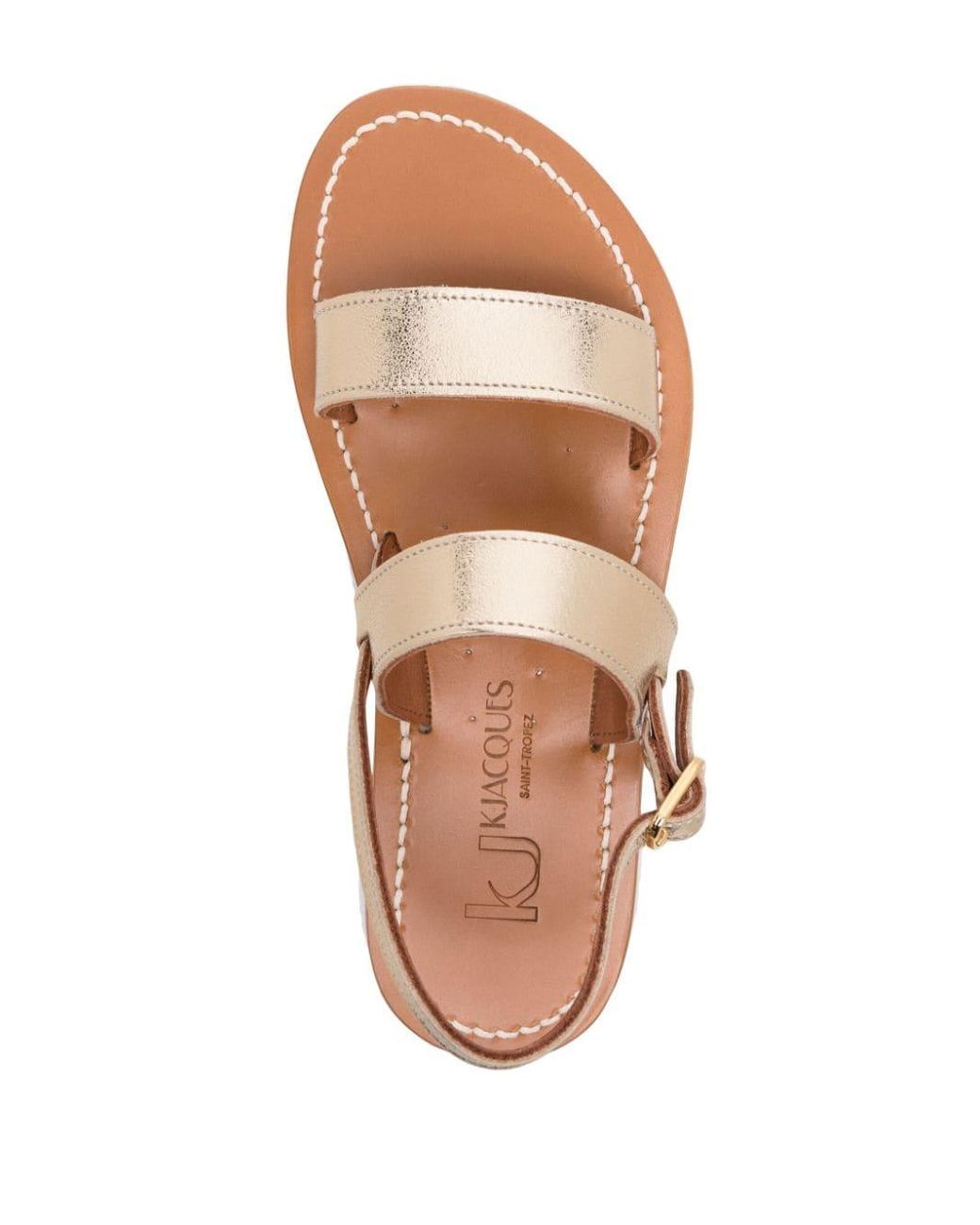 K. Jacques Natural Buckled Leather Sandals