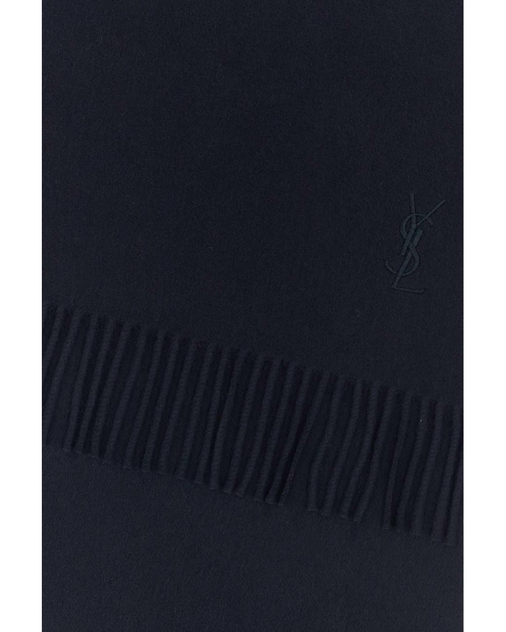 Saint Laurent Blue Cashmere Scarf 195 X 37 Cm for men