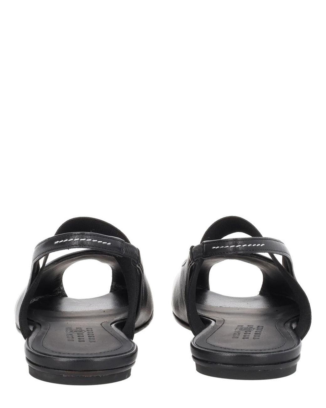 MM6 by Maison Margiela White Leather Slingback Flat Shoes