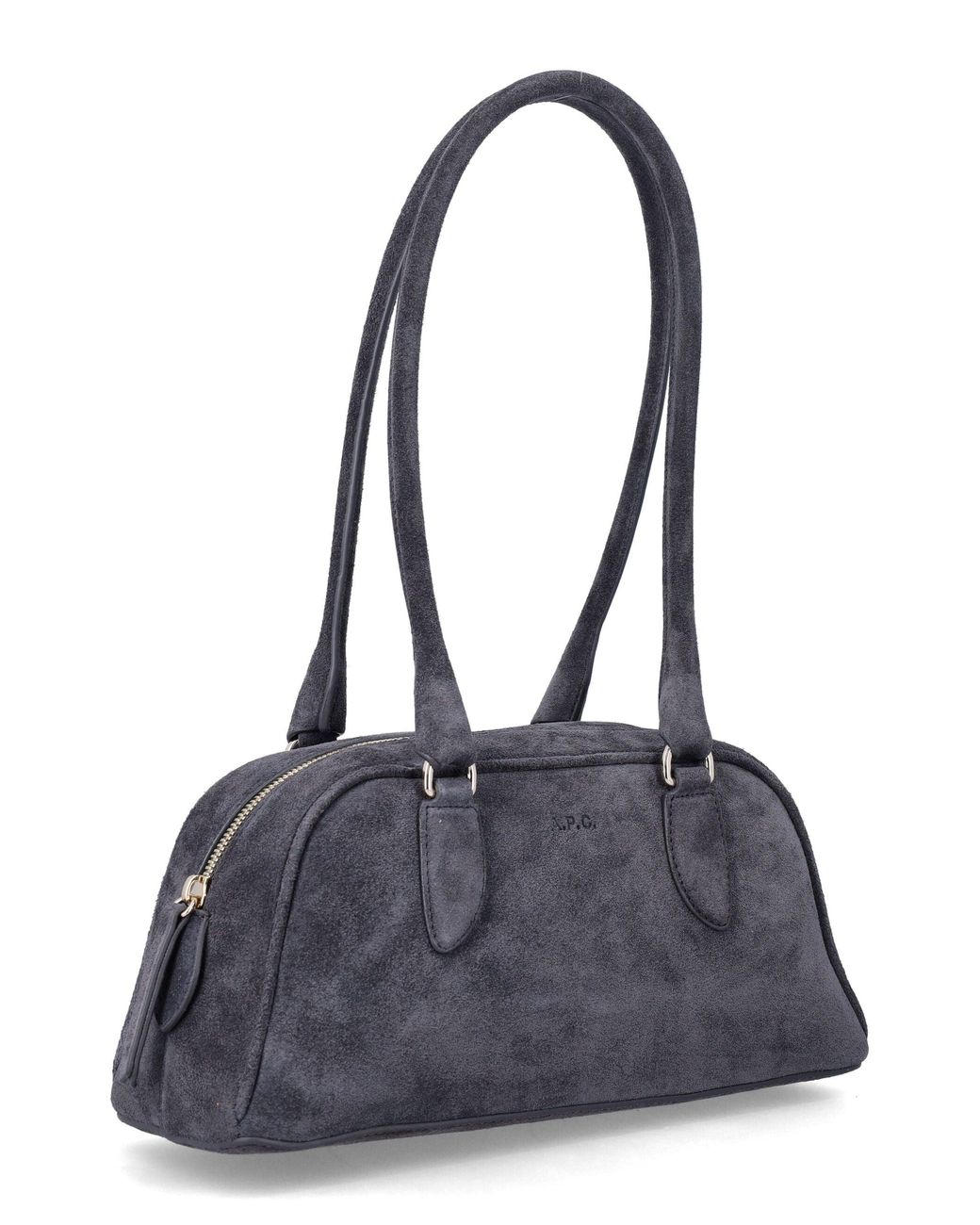 A.P.C. Blue A. P.C. Suede Leather Top-Handle Bag
