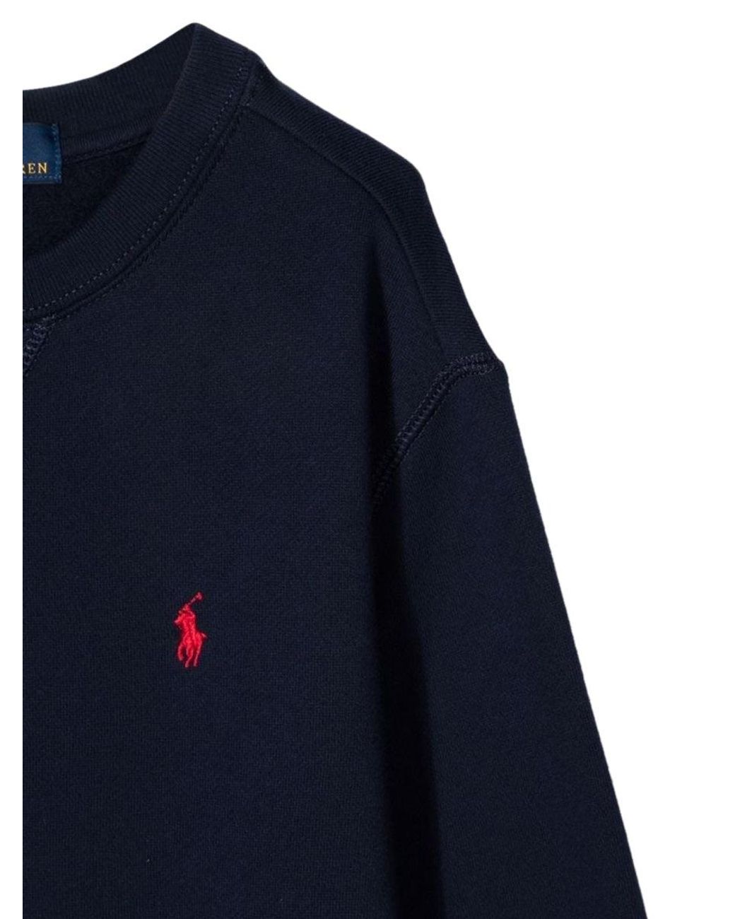 Polo Ralph Lauren Blue Seasonal Fleece-Ls Cn-Tops-Knit