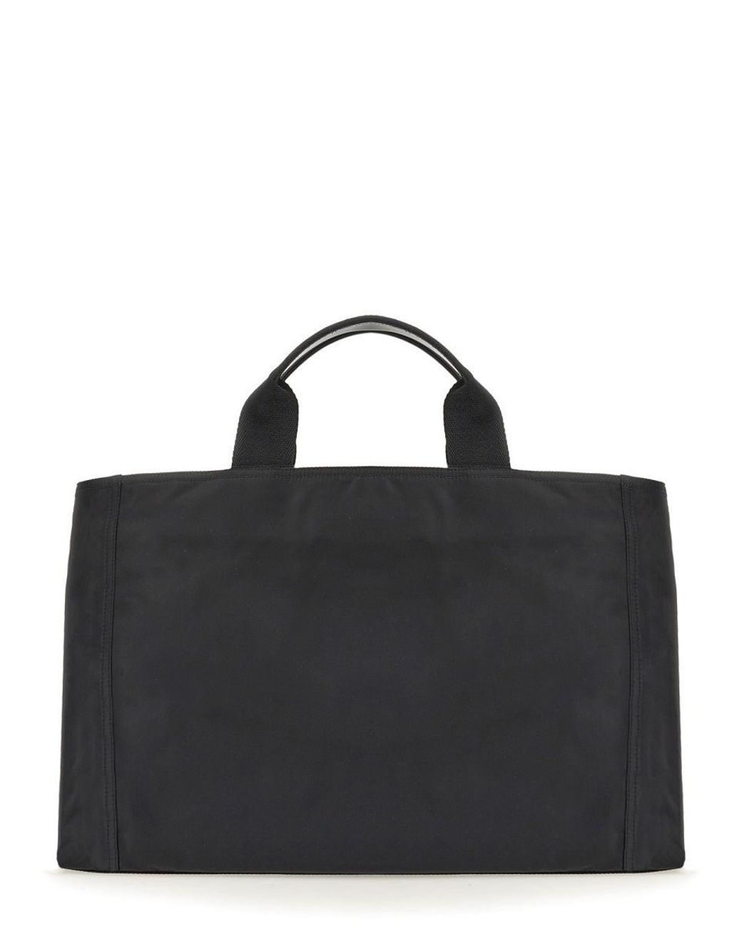 Dolce & Gabbana Black Nylon Holdall With Rubberized Logo for men
