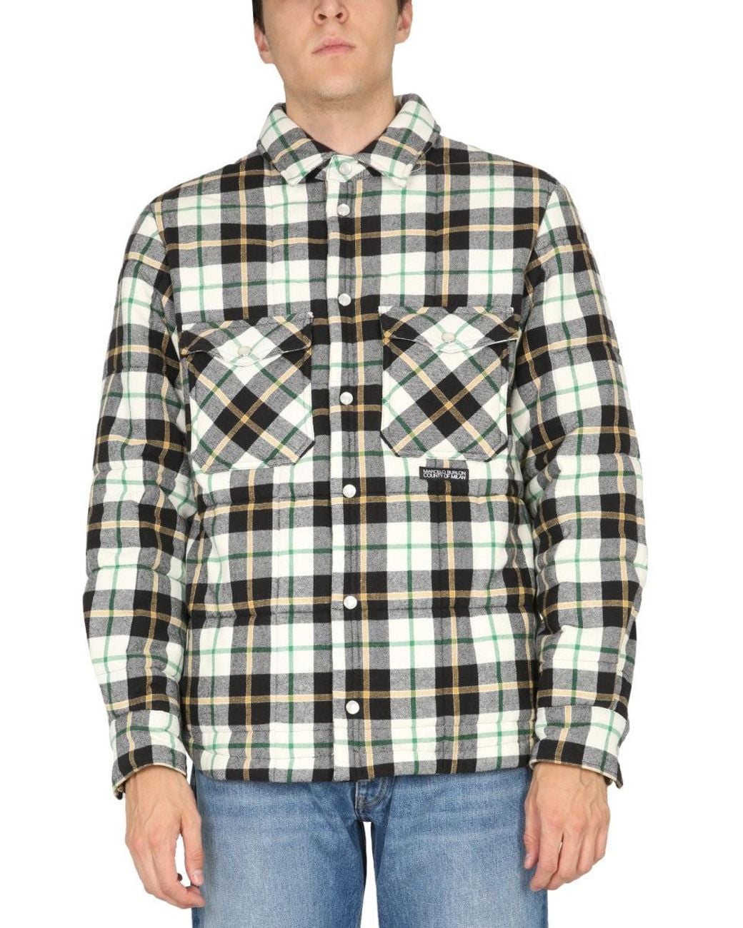 Marcelo Burlon Green Marcelo Burlon Padded Pocket Checked Shirt for men