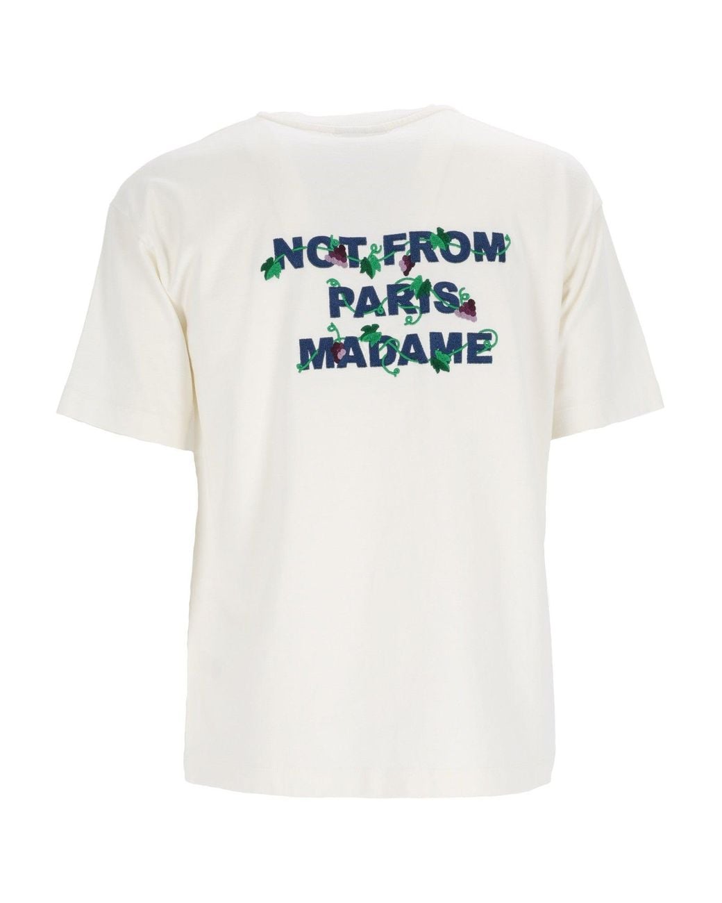 Drole de Monsieur White Off Vine Embroidered Slogan T Shirt