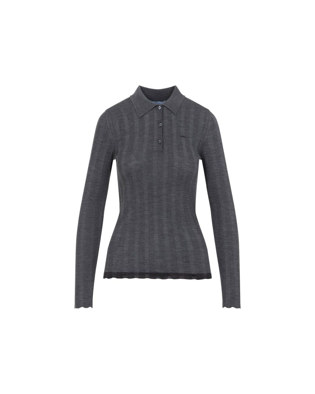 Prada Blue Ardesia Wool Polo