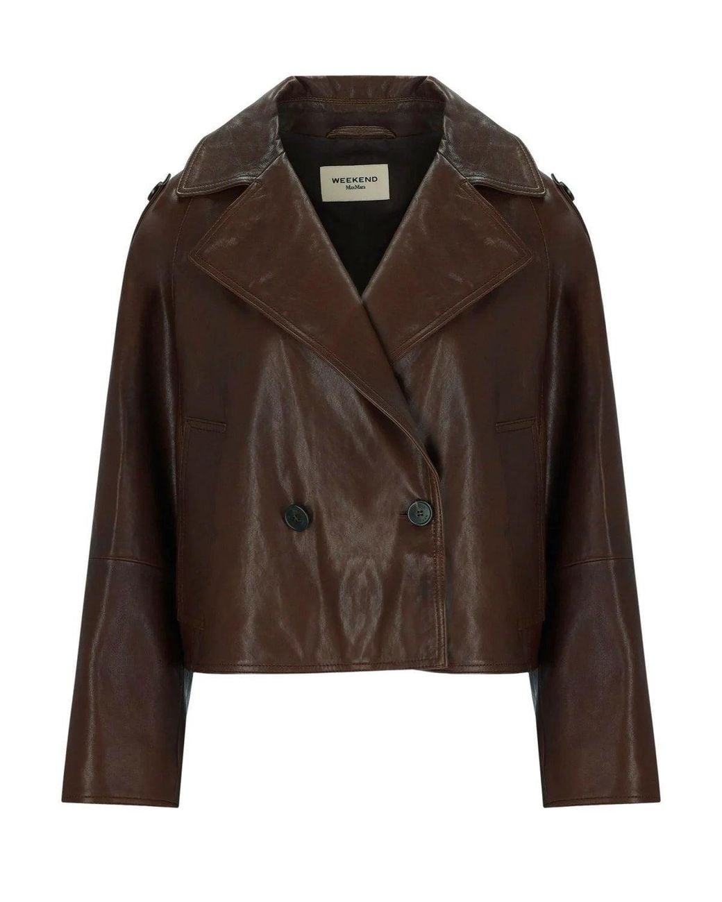 Weekend by Maxmara Brown Felino Leather Jacket