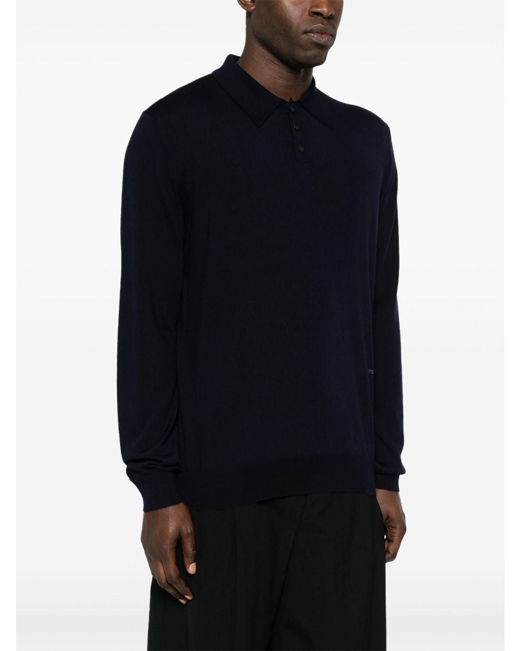 Lanvin Blue Merinos Polo Clothing for men