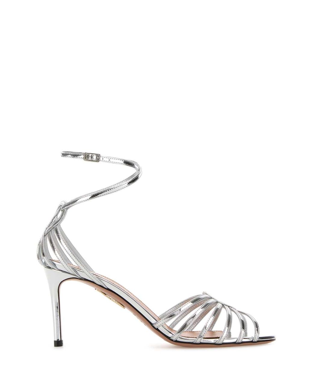 Aquazzura White Ankle Strap Heels