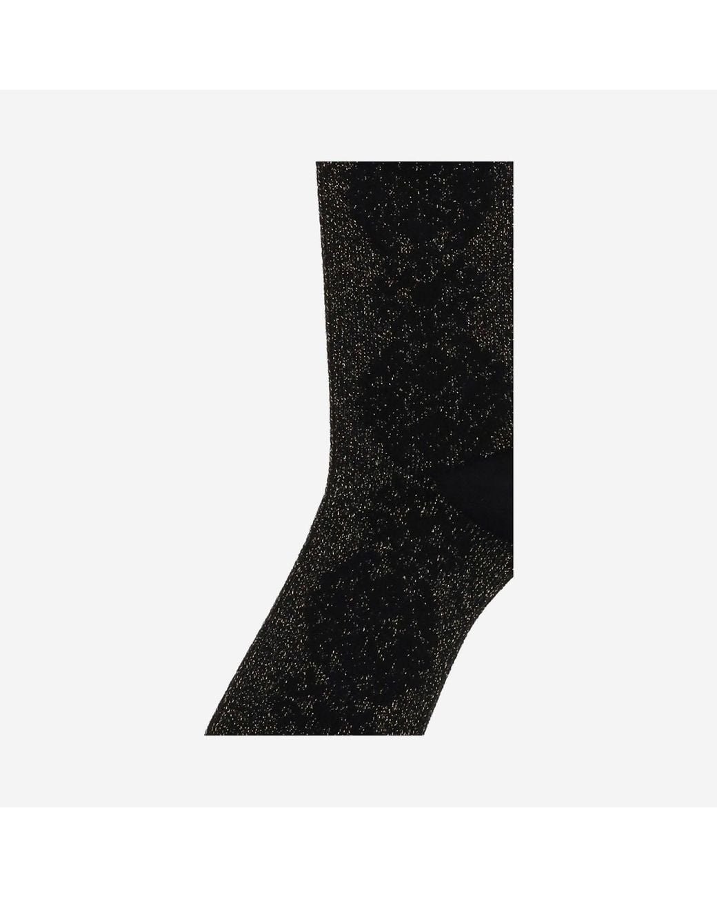 ANT45 Black Cotton Blend Socks With Floral Pattern